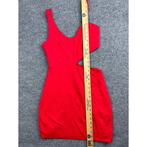 h:ours Dress Women's Medium Red Mini Shark Bite Cocktail Vegas Party - Picture 4 of 7